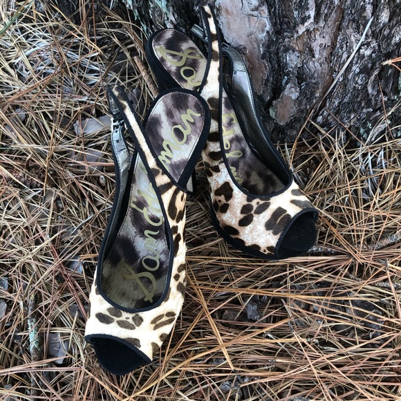Sam Edelman animal print calf hair heels size 6M - Picture 2 of 11